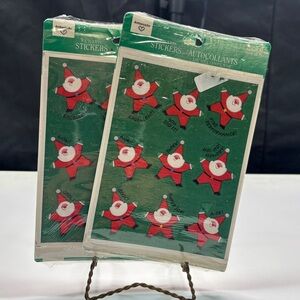 Vintage Hallmark Santa Stickers Seals 2 Packages Sealed Teacher Reward